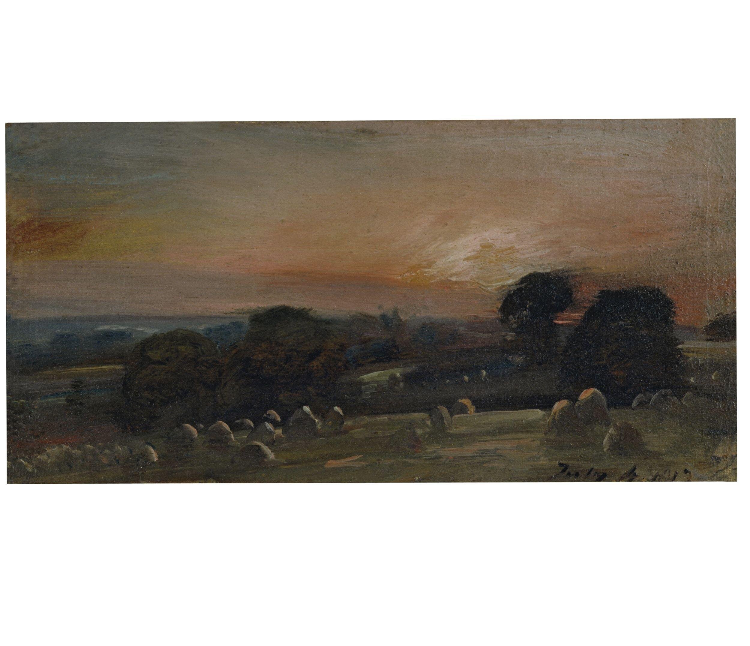 123 A hayfield near East Bergholt at Sunset <br>