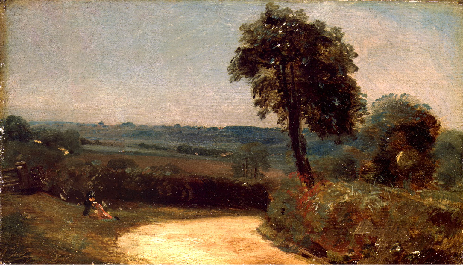 "35 The lane from East Bergholt-to-Flatford" by John Constable<br>