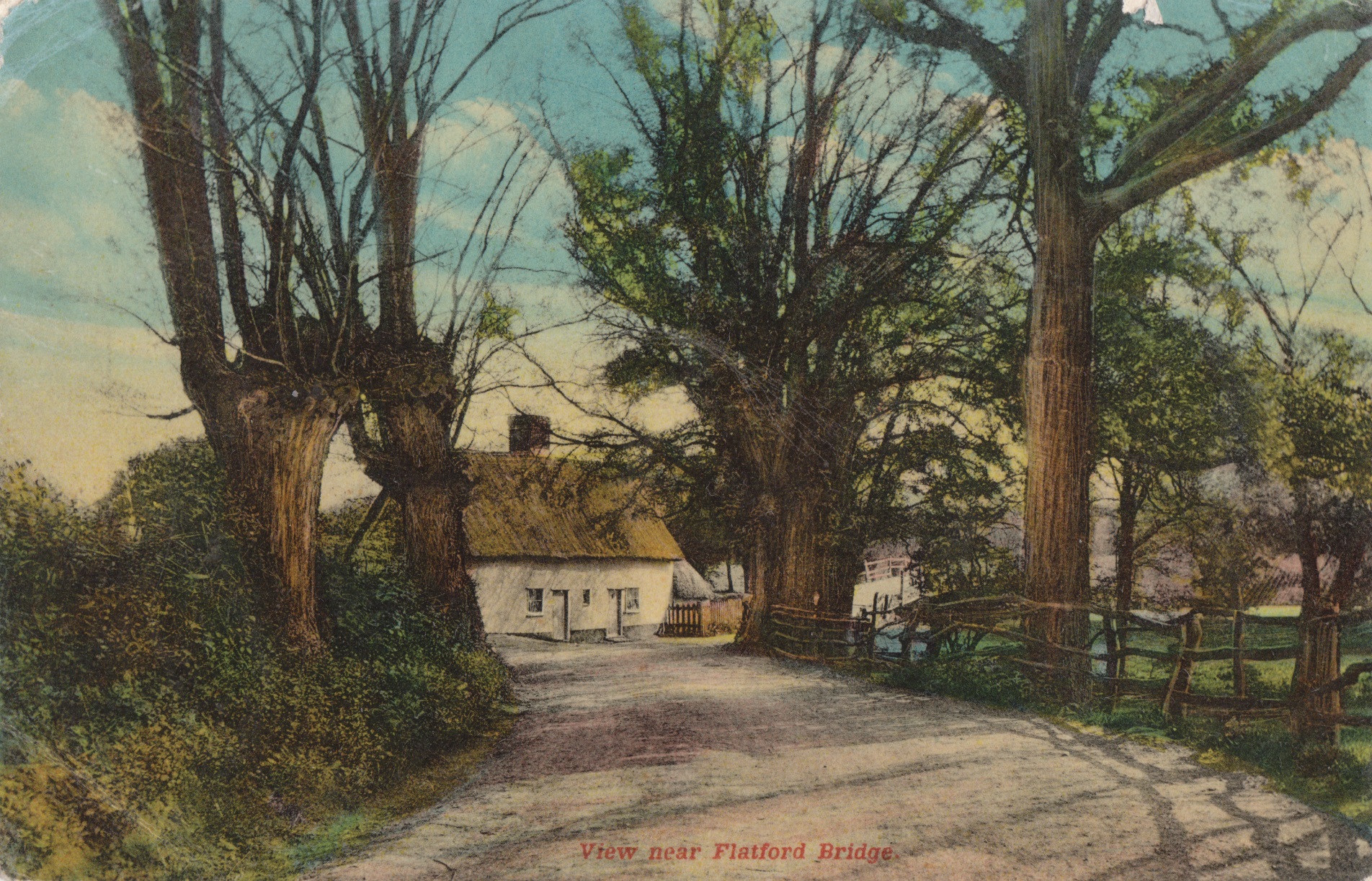 Bridge Cottage, Flatford<br>From a postcard sent in July 1914<br />Author's Collection