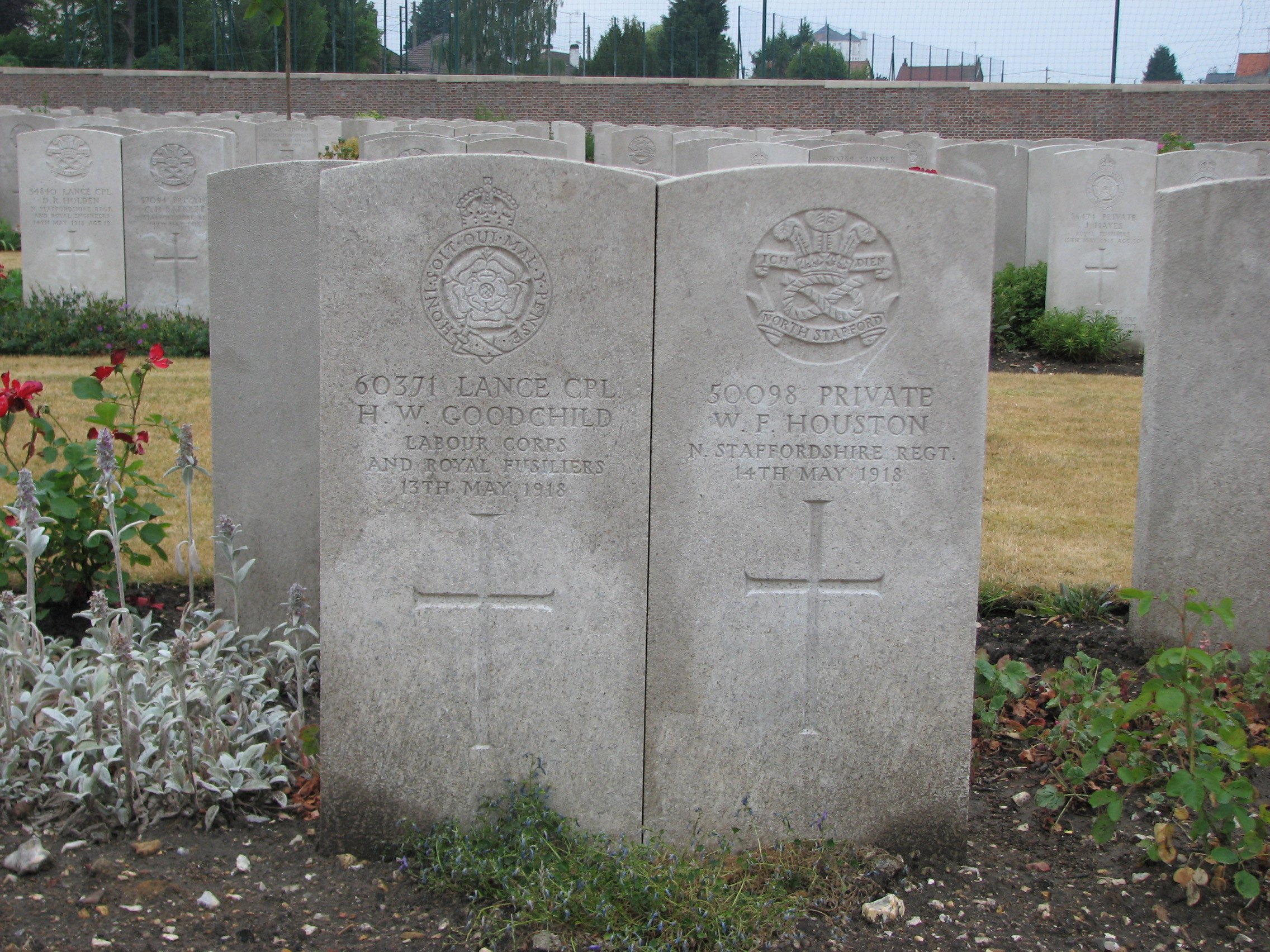 Henry's headstone (and adjacent headstone) in St. Sever Cemetery Extension<br>MA