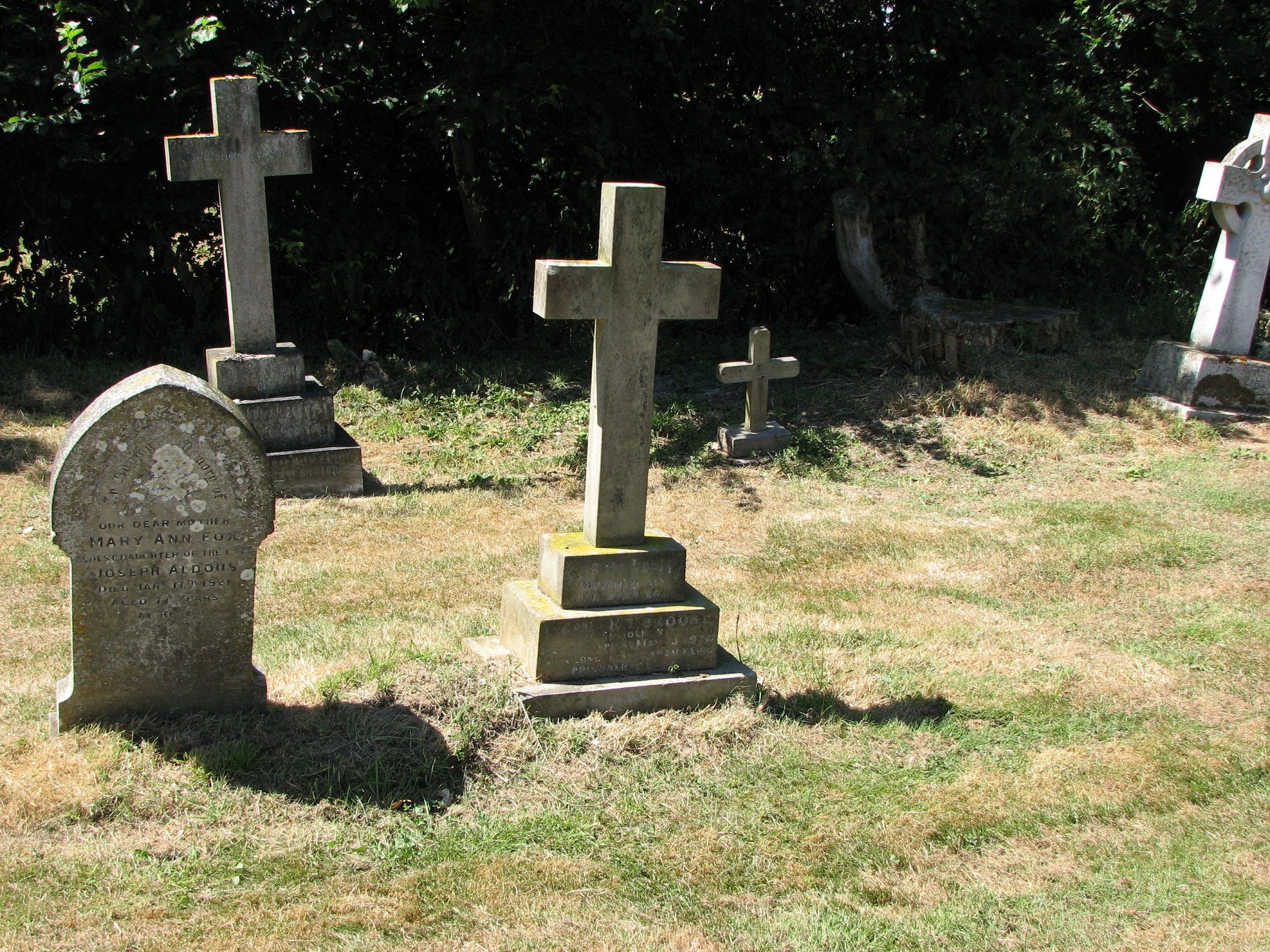 Herbert's grave in East Bergholt Cemetery<br>MA