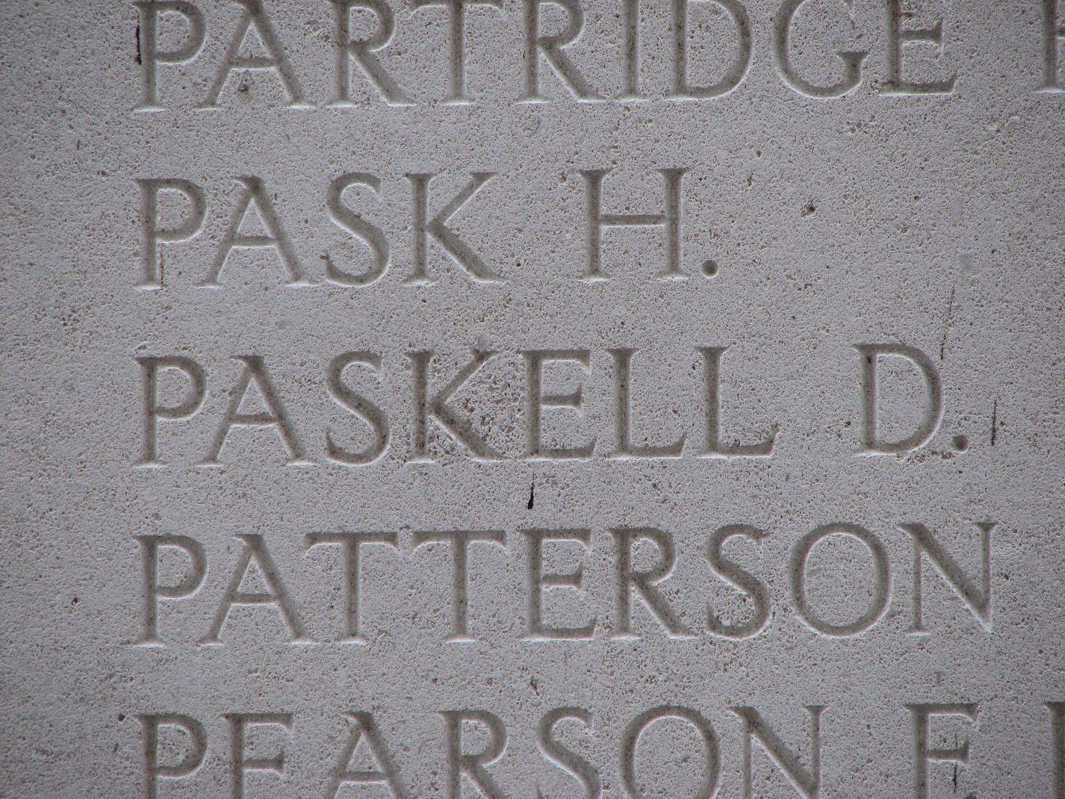 David's name inscribed on the Menin Gate Memorial to the Missing<br>MA