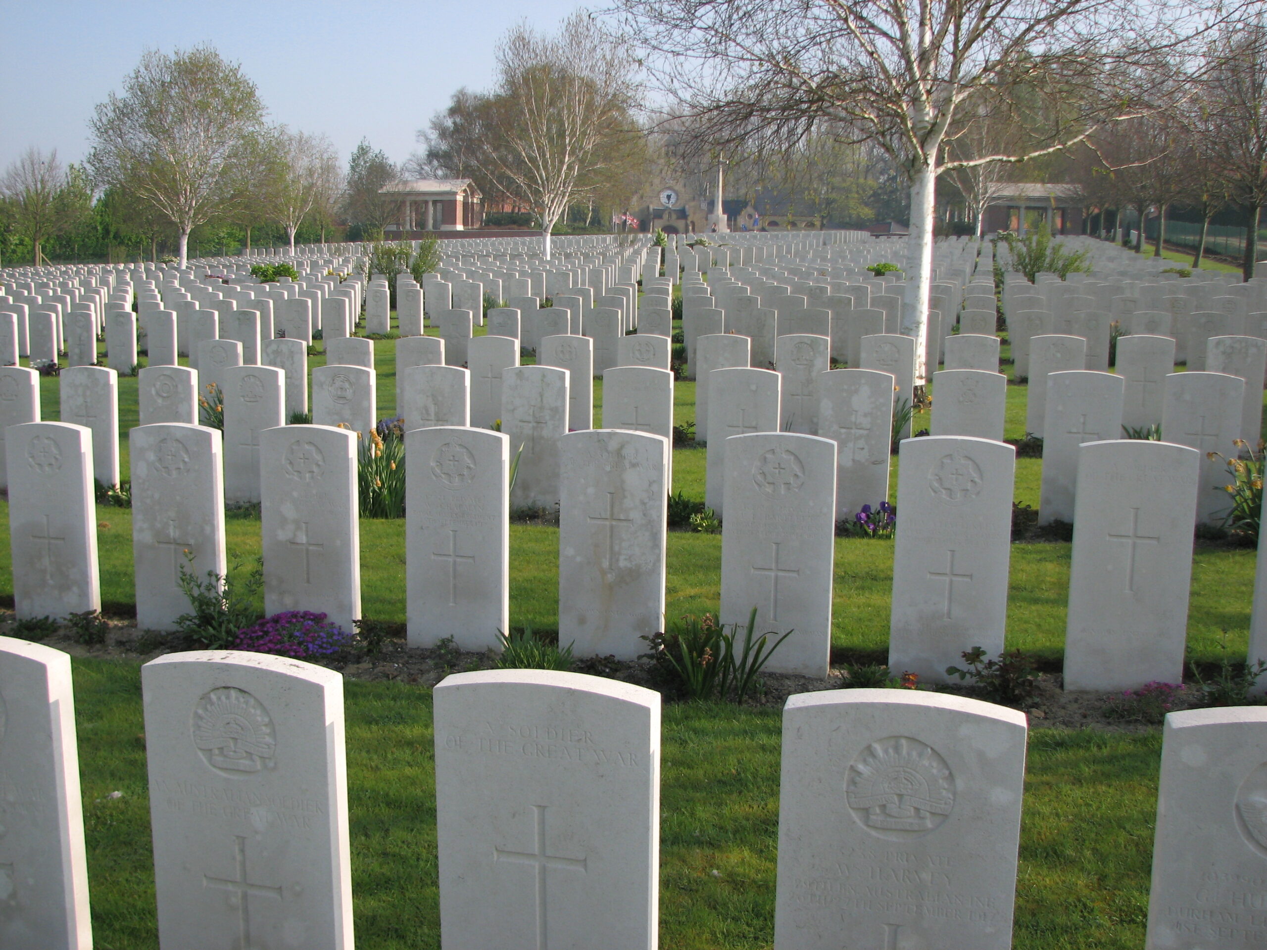 Hooge Crater Cemetery, near Ieper (Ypres), Belgium<br>Photograph taken from in front of Walter's headstone<br />MA