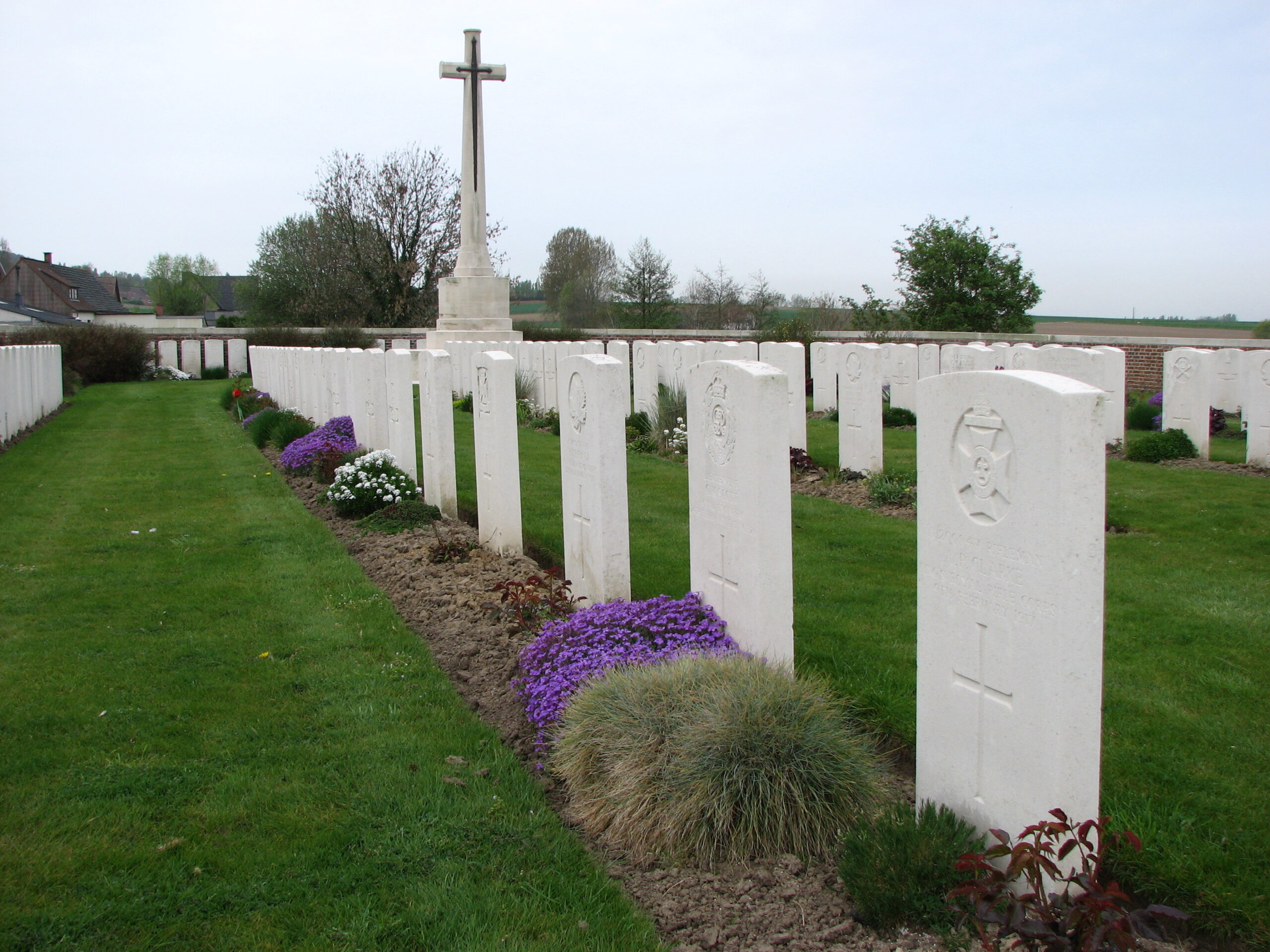 La Clytte Military Cemetery<br>Arthur's headstone is that  nearest to the camera<br />MA