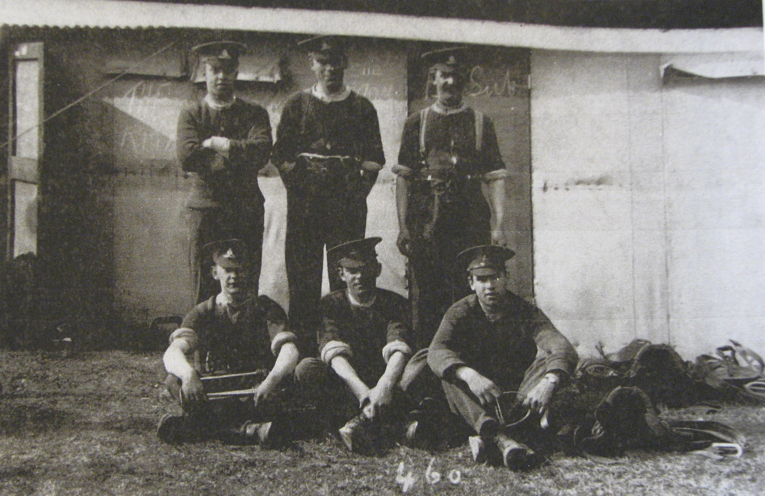 Leonard (top left) and some of his comrades<br>Photograph courtesy of the Manningtree Museum