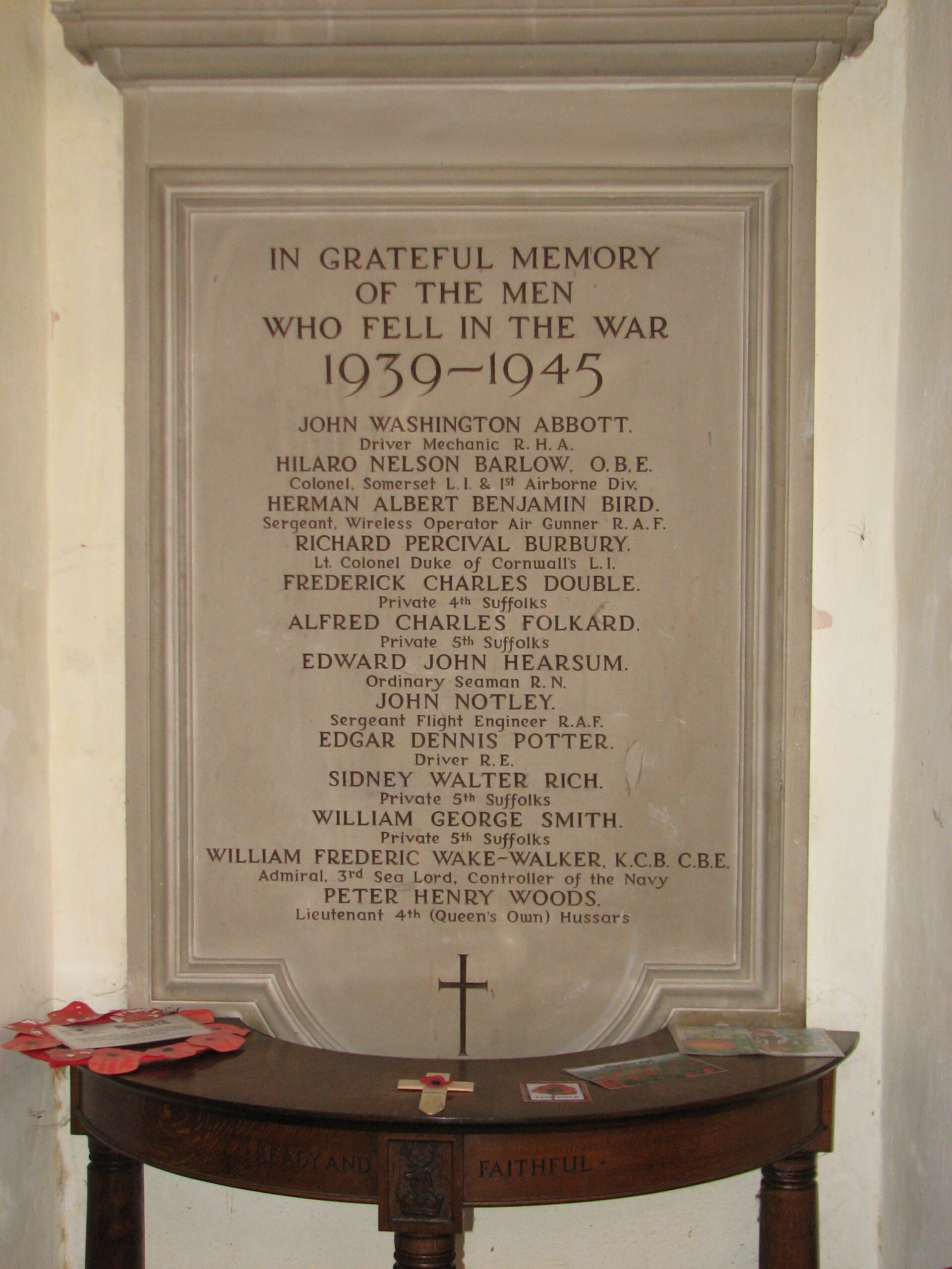 <br>East Bergholt Memorial to those who Died in the Second World War<br />MA