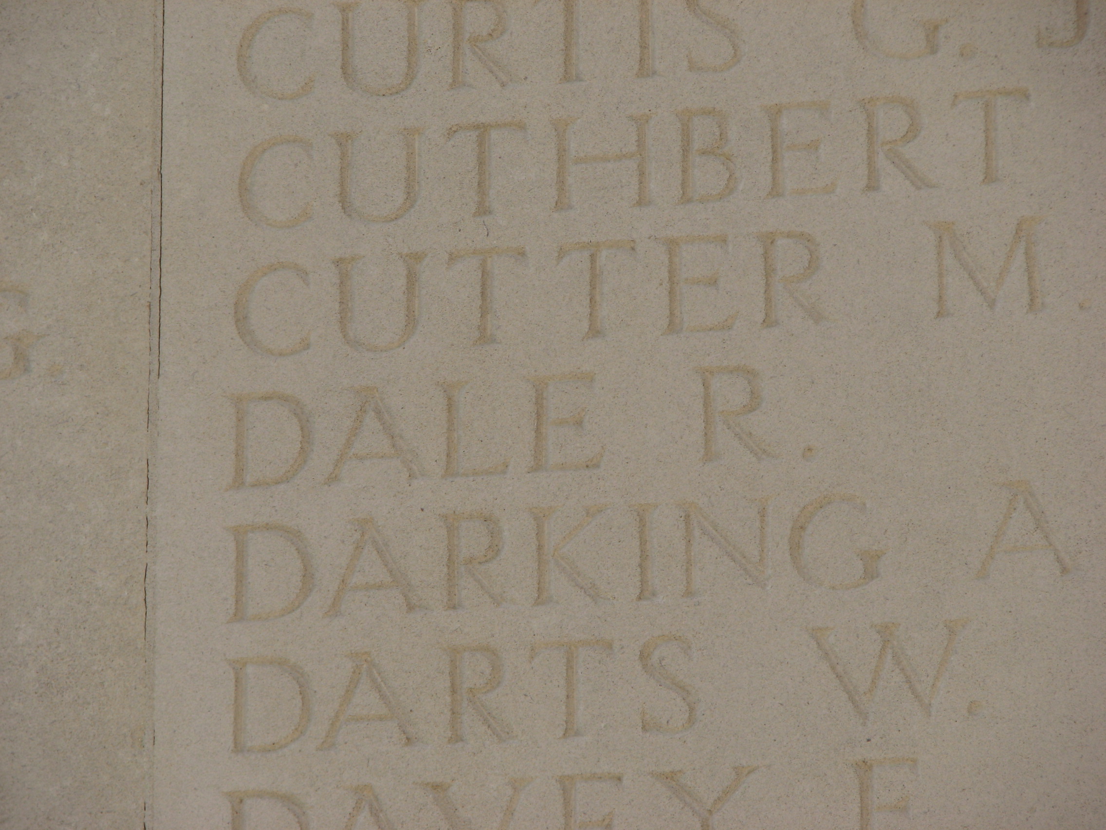 Robert's name inscribed on the Thiepval Memorial<br>MA