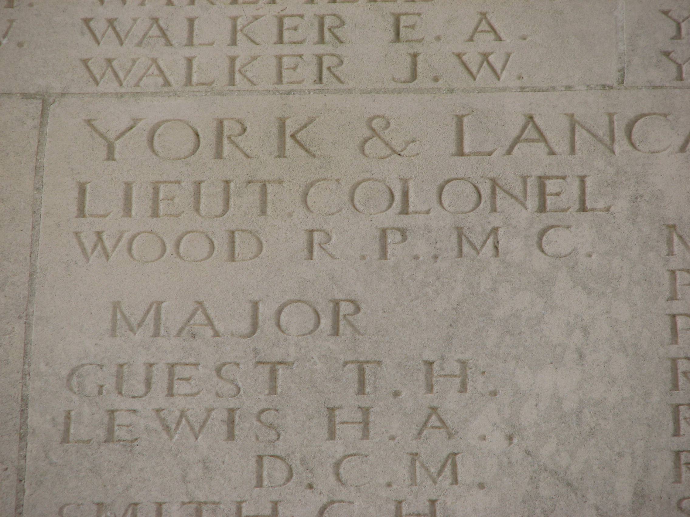 Richard's name inscribed on the Thiepval Memorial<br>MA