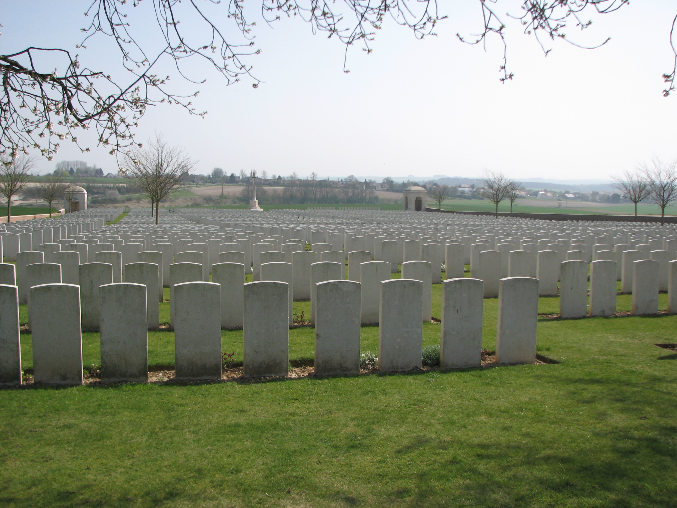 Ovillers Military Cemetery, Ovillers, near Albert, France<br>The village of La Boisselle can be seen in the distance<br />MA