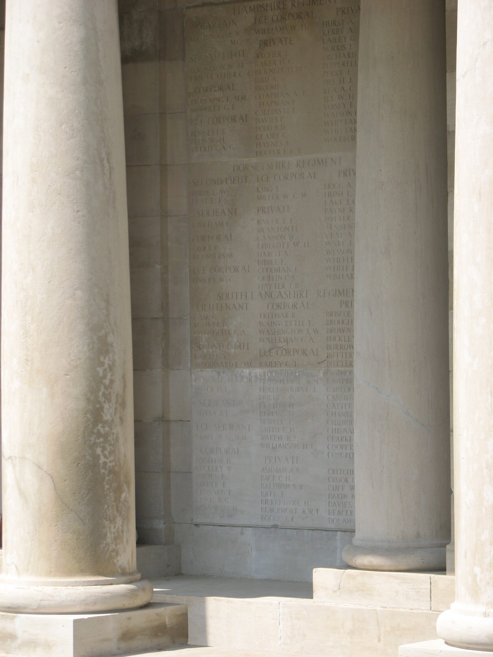 Panel 48 of the Pozieres Memorial<br>MA