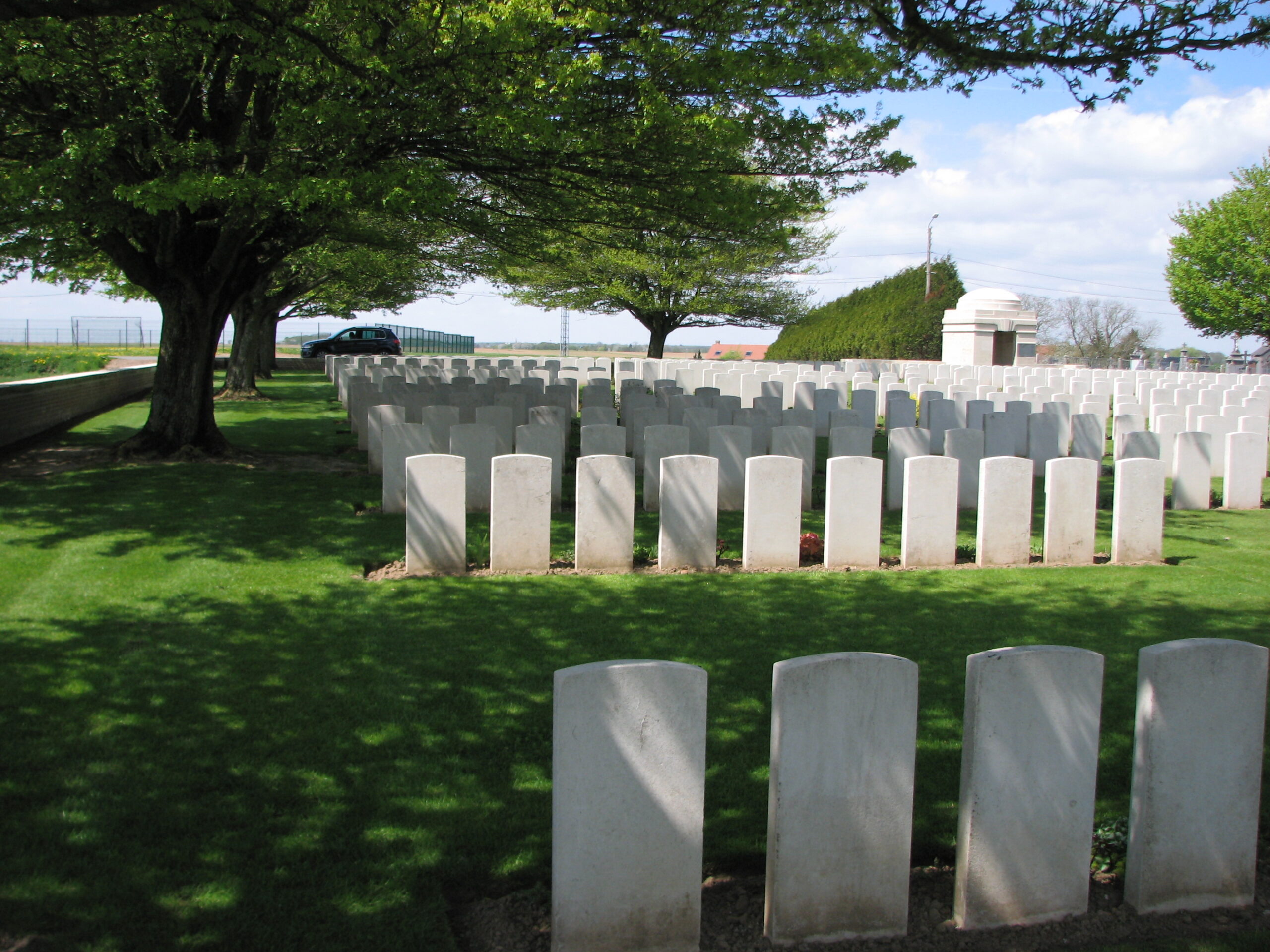 Nearly a century on : The Guards attack on 30 November 1917 came from the very far distance towards - and then beyond - the camera<br>Taken from the rear of the Gouzeaucourt New British Cemetery in 2013<br />MA