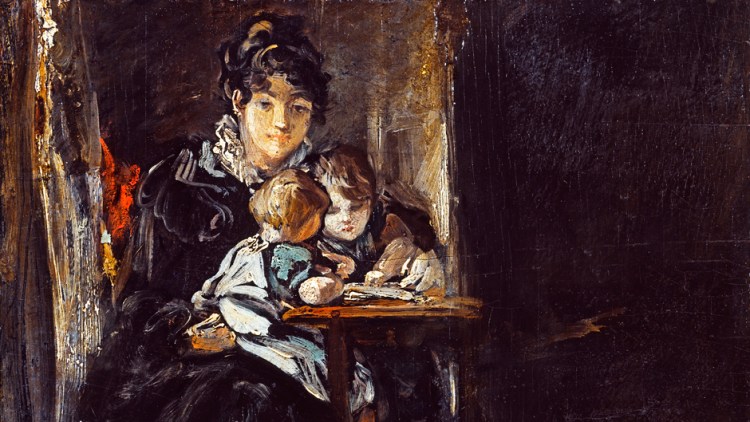 Maria Constable with two of her children 1822 by John Constable (Tate)<br>