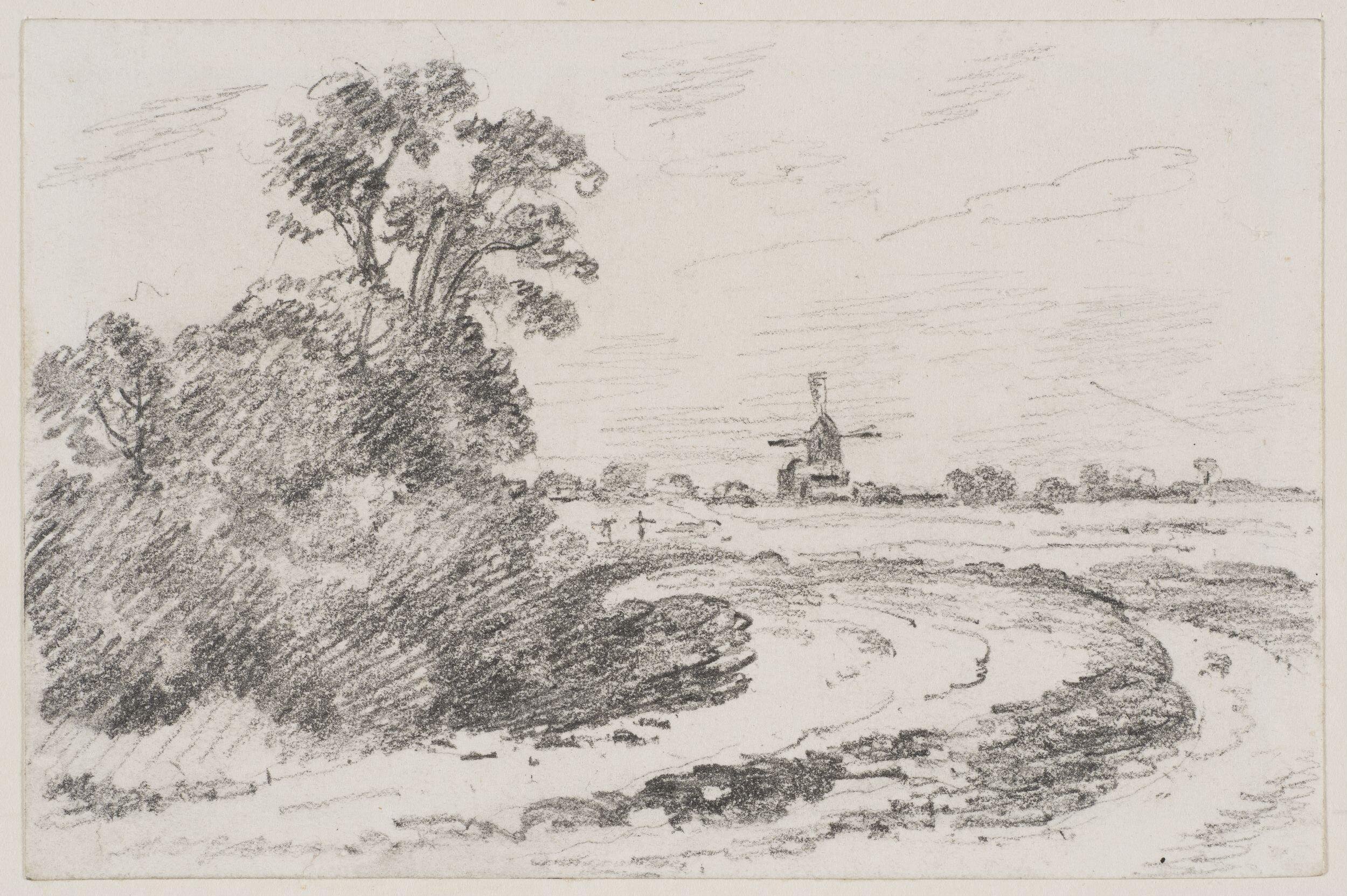 The Family windmill on East Bergholt Heath 1814<br>