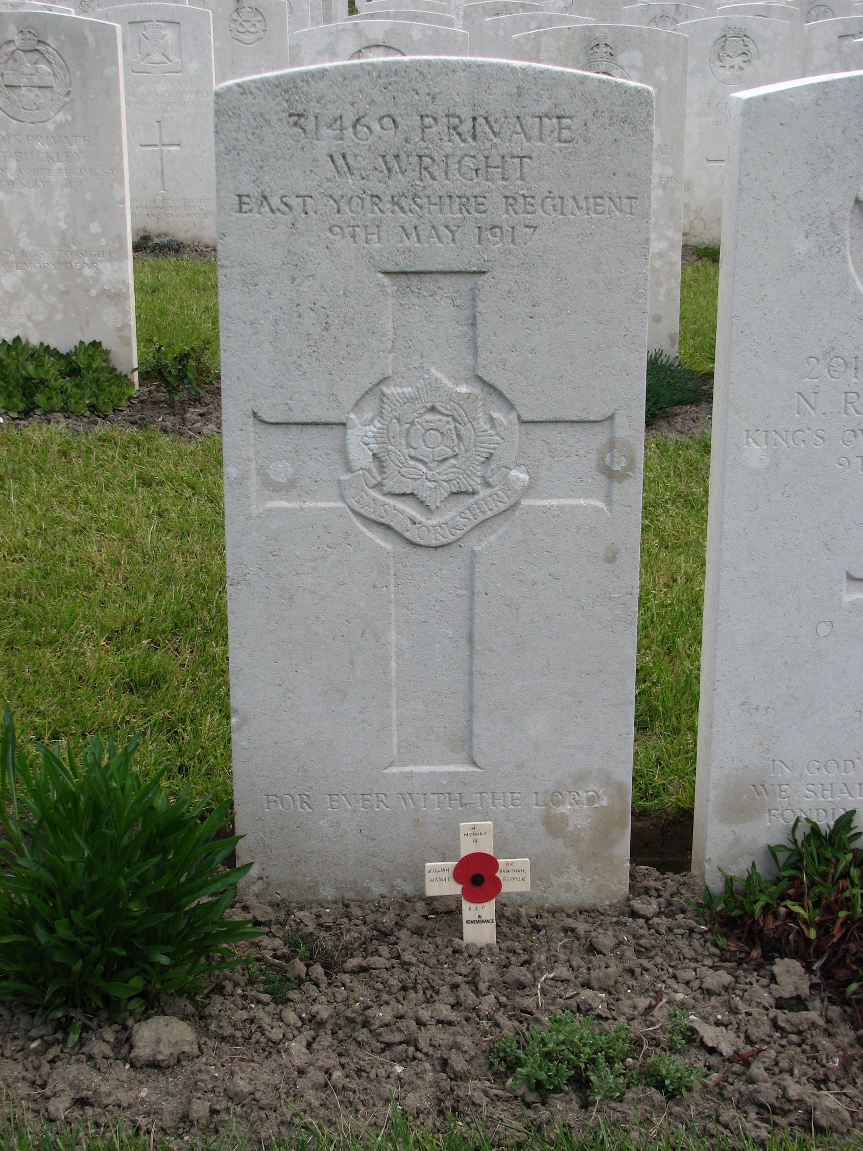 William's headstone in Etaples Military Cemetery<br>MA