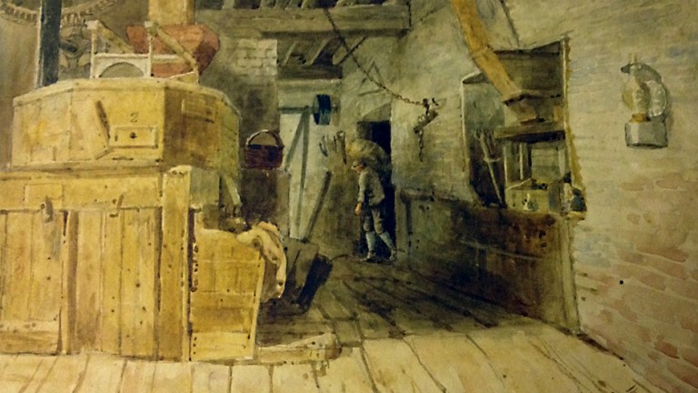 inside Flatford Mill by Thomas Pyne 1891<br>